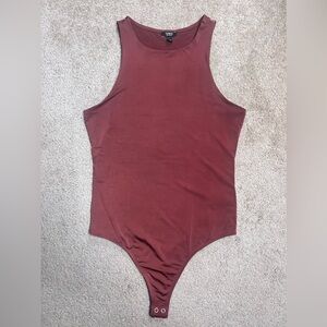 Express Body Contour Bodysuit Rust Orange Size Small
